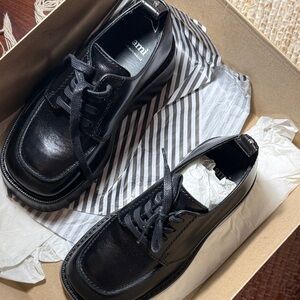 Ami Black Leather Women's Loafers